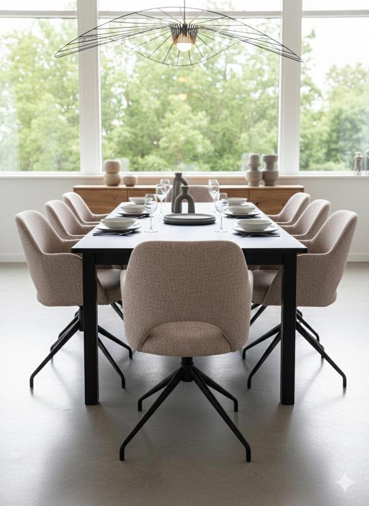 8 NIEUWE design eetkamerstoelen in rijke stof Lodge blossom, Huis en Inrichting, Stoelen, Nieuw, Vijf, Zes of meer stoelen, Stof