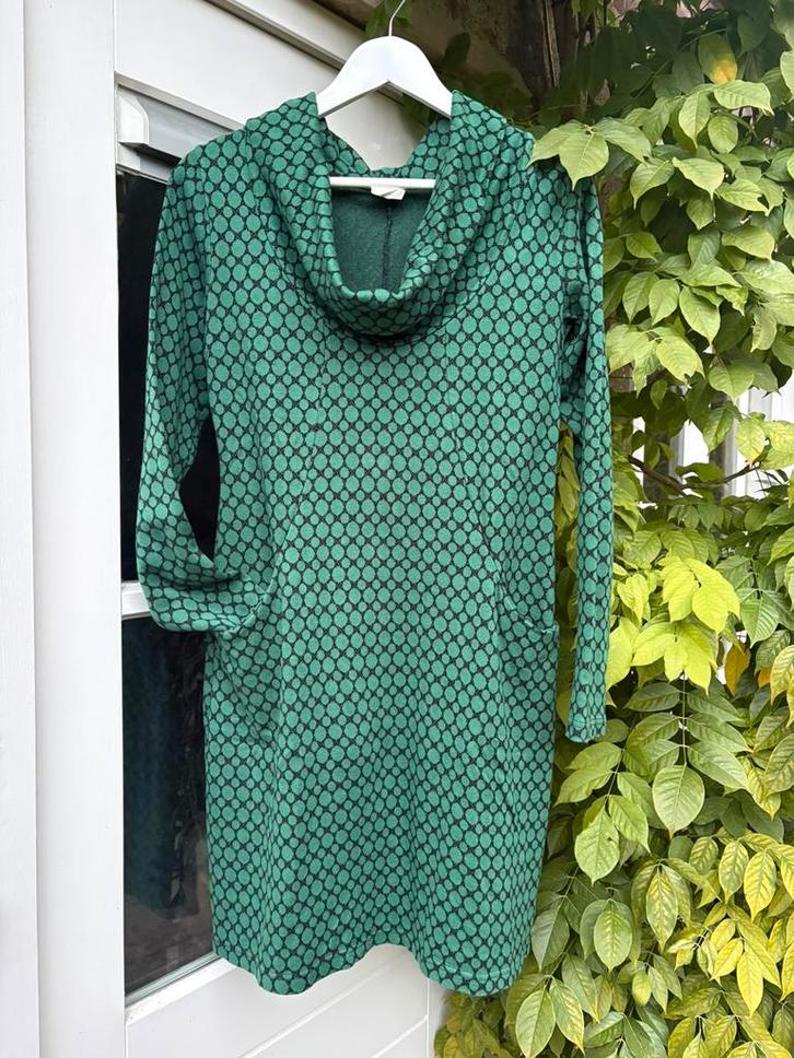 Jurk van duurzaam retro merk Ato Berlin, maat M, Kleding | Dames, Jurken, Zo goed als nieuw, Maat 38/40 (M), Groen, Knielengte