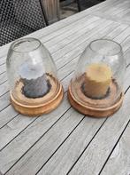 Kaarsenhouder met glas, Ophalen of Verzenden, Zo goed als nieuw, Overige materialen, Minder dan 25 cm