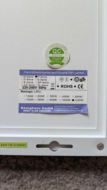 Infrarood panelen | Diverse wattages | 700w - 1200w beschikbaar voor biedingen