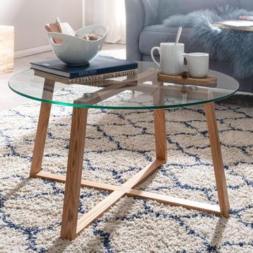 WOHNLING koffietafel Hout Glas  beschikbaar voor biedingen
