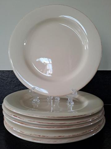 6 grote platte aardewerk borden SEQ home, diameter 29,3 cm. beschikbaar voor biedingen