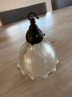 Vintage glazen lampenkap met bajonet fitting, Huis en Inrichting, Lampen | Hanglampen, Ophalen, Gebruikt, Glas, Minder dan 50 cm
