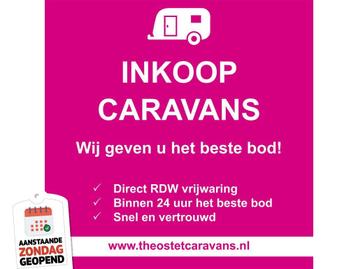 Inkoop Caravan Bürstner, Caravelair, Chateau, Fendt Hobby.. beschikbaar voor biedingen