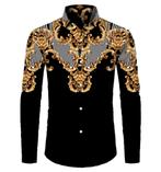 Heren barok overhemd 31 luxe gouden klassiek shirt zwart hip, Kleding | Heren, Nieuw, Zwart, Verzenden