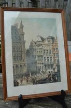 Belgische lithografische prenten van gebouwen (1), Antiek en Kunst, Ophalen of Verzenden