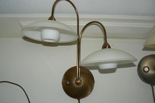 Matching set van 2 Steinhauer halogeen wandlampen met dimmer, Huis en Inrichting, Lampen | Wandlampen, Zo goed als nieuw, Glas