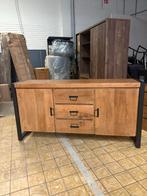 Dressoir Britt New - Mangohout & Staal, Huis en Inrichting, Kasten | Dressoirs, Ophalen, 150 tot 200 cm, Nieuw, Met lade(s)