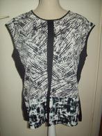 NIEUW! Grafische blouse top van Violeta by Mango maat M = 46, Verzenden, Zwart, Maat 46/48 (XL) of groter, Nieuw