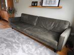 Mooie rechte vierpersoons bank ecoleer, Ophalen, 250 tot 300 cm, Industrieel, industriële, Leer