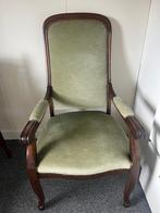 Vintage fauteuil, Ophalen, Hout, Gebruikt, 75 tot 100 cm