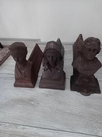 SET Antieke haardbokken/haardijzers gietijzer  beschikbaar voor biedingen
