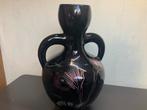 Vintage Vaas Monaco, jaren '60, 30 cm hoog, Gebruikt, Zwart, Aardewerk of Porselein, Ophalen of Verzenden