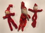 3 oude kerstfiguren chenille, Diversen, Kerst, Ophalen of Verzenden, Gebruikt