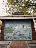 Elektrisch rolluik met Amsterdamse schildering, Doe-het-zelf en Verbouw, Rolluiken, Ophalen, Gebruikt, Overige kleuren, 200 cm of meer