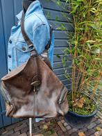 STOERE FRANSE  LEREN VINTAGE TAS VAN SIMONE # BOUÈ, Sieraden, Tassen en Uiterlijk, Tassen | Damestassen, Ophalen of Verzenden