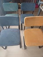 4 HUISKAMER STOELEN RIBSTOF BUIZENFRAME, Huis en Inrichting, Stoelen, Overige kleuren, Mark Stam buizenstoel, Ophalen of Verzenden