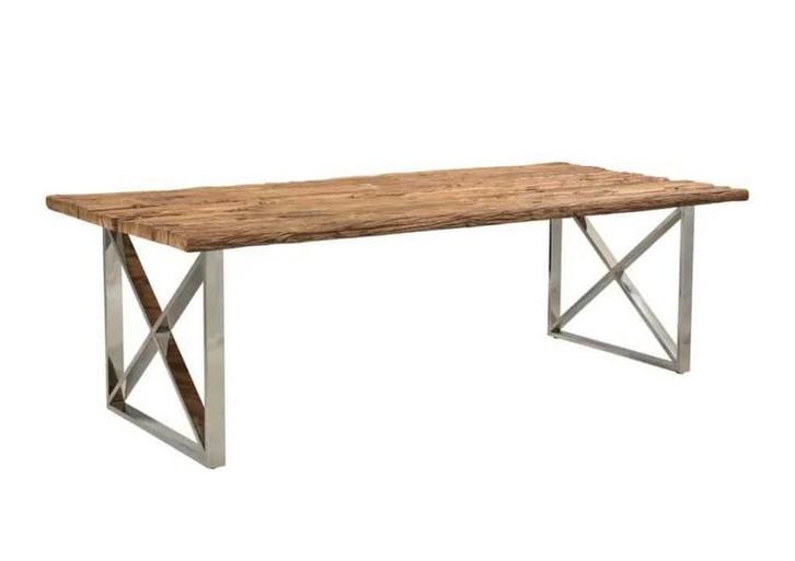 Eettafel Rixos met glasplaat, Huis en Inrichting, Tafels | Eettafels, Zo goed als nieuw, 50 tot 100 cm, 200 cm of meer, Rechthoekig
