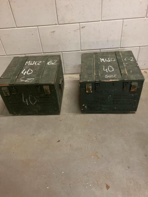 Mooie houten legerkisten ,munitiekisten ,vanaf 25 euro, Huis en Inrichting, Woonaccessoires | Kisten, Zo goed als nieuw, Minder dan 50 cm