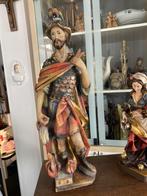 houten polychrom beeld van St. Florian 54cm, Antiek en Kunst, Ophalen of Verzenden