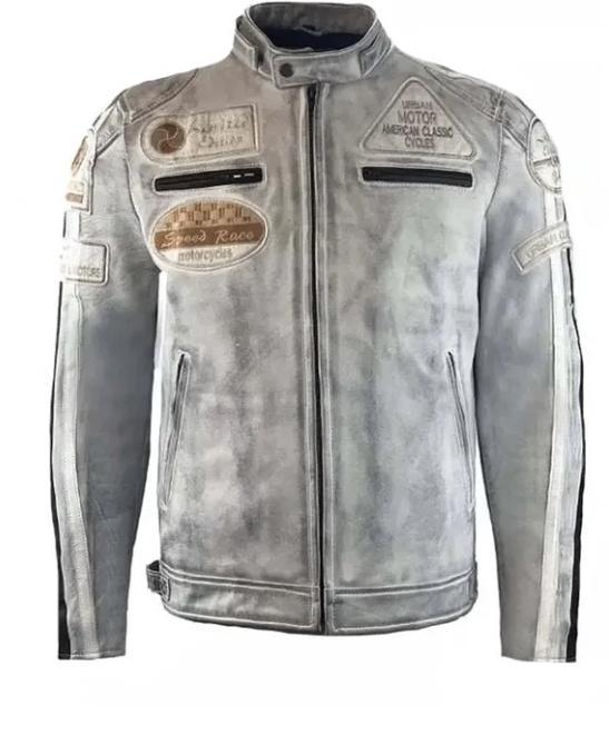 Leren heren motorjas Wit met capuchon, Motoren, Kleding | Motorkleding, Jas | leer, Heren, Nieuw zonder kaartje, Ophalen of Verzenden