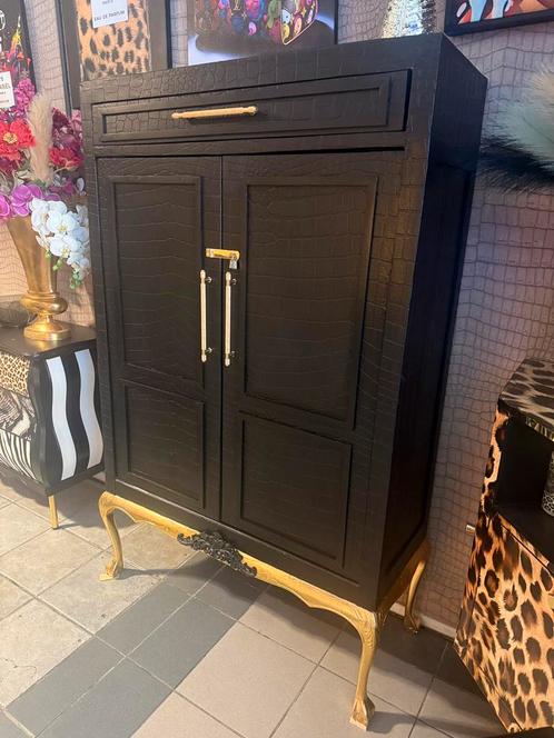 Zwarte croco design kast, Huis en Inrichting, Kasten | Overige, Zo goed als nieuw, Ophalen