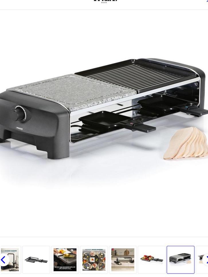 Gourmetstel Princess met grill/bakplaat in doos 8 personen., Witgoed en Apparatuur, Gourmetstellen, Zo goed als nieuw, 4 t/m 7 personen