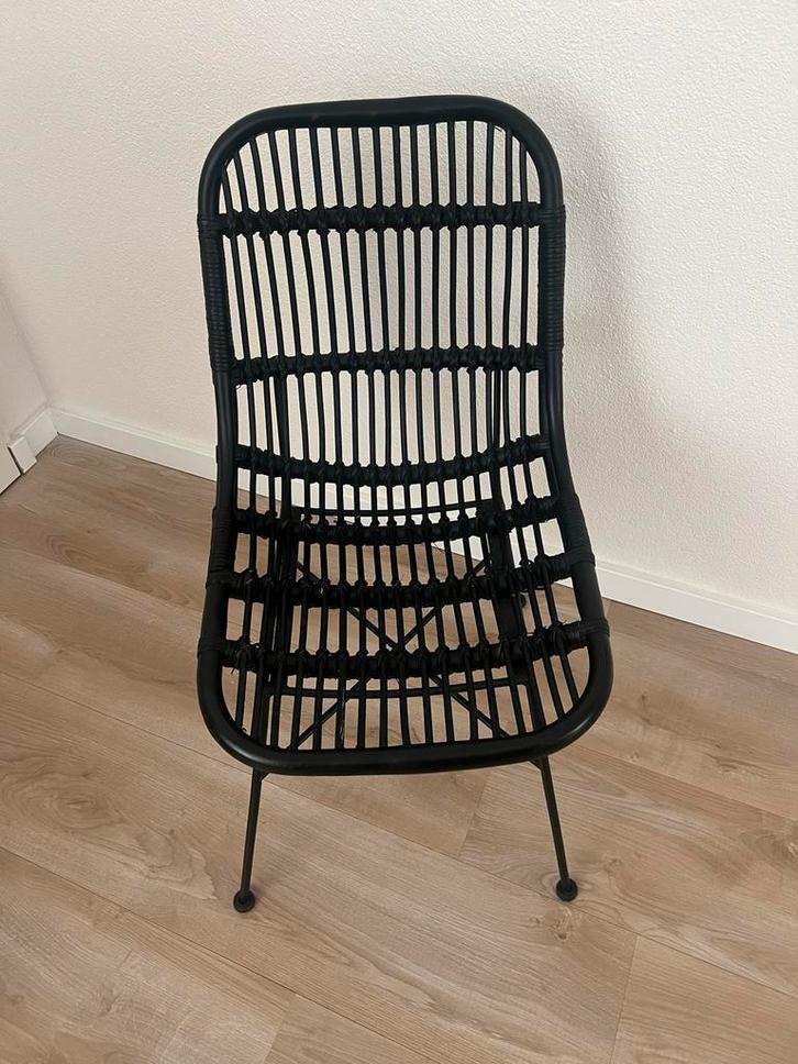 Rotan stoel  zwart  - Zeer Goede Staat, Huis en Inrichting, Stoelen, Zo goed als nieuw, Eén, Riet of Rotan, Zwart, Ophalen