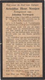 Arnoldus H. Nooijen 1896 Uden + 1934 Volkel, 38 jaar, Verzenden
