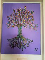 Schilderijtje Levensboom - Blauwe Annemoon Gorinchem, Ophalen of Verzenden