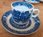 Woods Ware Willow kop en schotel. Transferware blauw wit, Antiek en Kunst, Ophalen of Verzenden