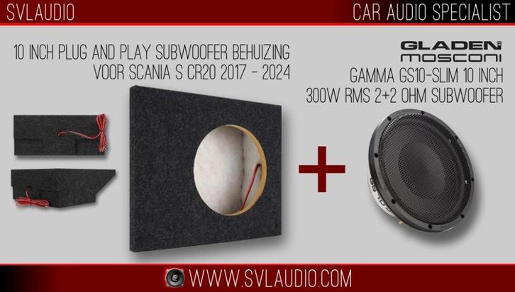 Gladen Subwoofer incl pasklare behuizing voor Scania S CR20, Auto diversen, Autospeakers, Nieuw, Verzenden