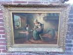 Schilderij Larens interieur, vrouw in klederdracht met kind., Ophalen