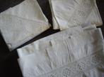 laken + 2slopen met hand gehaakte randen, Wit, Overige typen, Tweepersoons, Ophalen of Verzenden