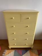 Pastelgele houten ladekast - 80x46x115 cm, Huis en Inrichting, Kasten | Kledingkasten, Ophalen, Gebruikt, 100 tot 150 cm, 50 tot 100 cm