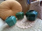 3 Brocante Oude Chinese Groene Gemberpotten ** Mimosa **, Ophalen of Verzenden