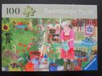 Ravensburger puzzel - tuin en tuinkast - 100 xl, Ophalen of Verzenden, Minder dan 500 stukjes, Zo goed als nieuw, Legpuzzel