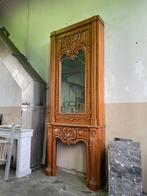 Schitterende nieuwe BROKANTE houten SCHOUW MET SPIEGEL..., Huis en Inrichting, Kachels, Ophalen, Overige soorten, Nieuw, Vrijstaand