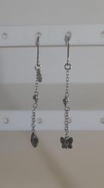 Zilveren vlindertjes oorbellen, Hangers, Nieuw, Ophalen of Verzenden, Zilver