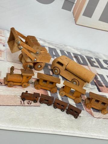 Vintage antiek hout houten Speelgoed trein truck shovel wood beschikbaar voor biedingen