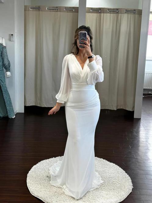 Nikah/civil wedding dress NEW t.w.v €190, Kleding | Dames, Trouwkleding en Trouwaccessoires, Nieuw, Trouwjurk, Wit, Ophalen of Verzenden