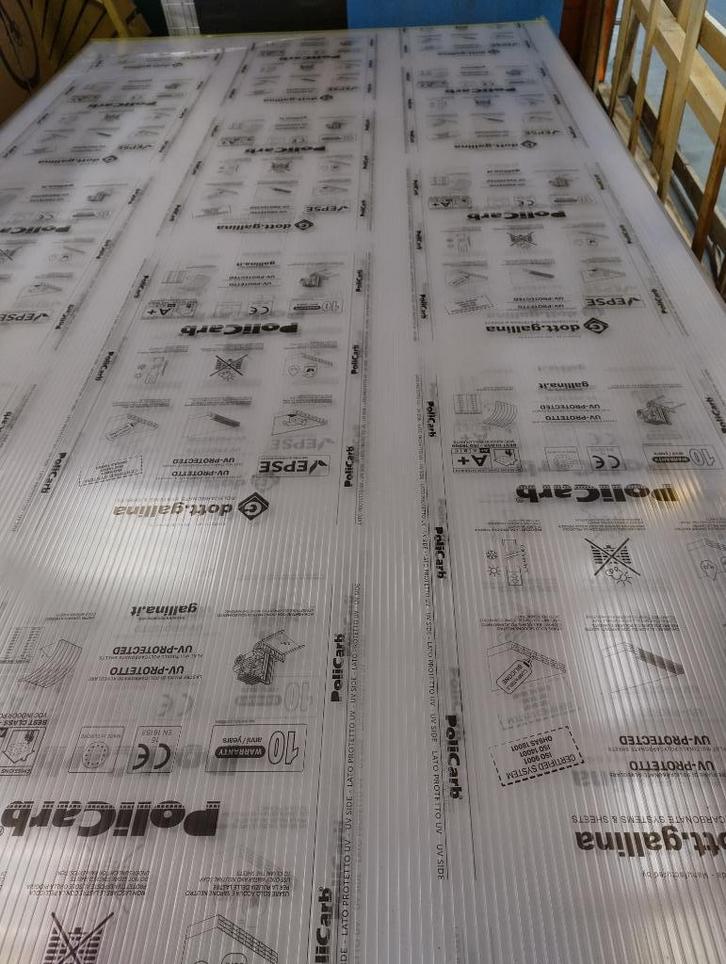 POLYCARBONAAT KANAALPLAAT 3000x2100x10 mm GLASHELDER, Doe-het-zelf en Verbouw, Isolatie en Afdichting, Nieuw, Vloerisolatie, Muurisolatie