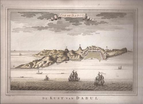 Dabul / Daphol De Kust van Dabul /Côte de Dabul ca1747 India, Antiek en Kunst, Kunst | Etsen en Gravures, Ophalen of Verzenden
