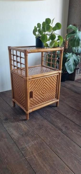 Leuk bamboe / rotan kastje, Huis en Inrichting, Kasten | Overige, Gebruikt, Ophalen