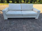 Witte Leren Bank van Ewald Schillig design / wit leer, Gebruikt, 150 tot 200 cm, Driepersoons, Ophalen of Verzenden