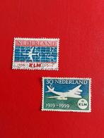 Nvph 729-730  KLM 40 jaar  ( gestempeld), Postzegels en Munten, Ophalen of Verzenden