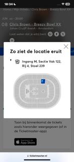 Chris Brown 1 platinum zitplaats Amsterdam (normale prijs), Tickets en Kaartjes, Concerten | R&B en Hiphop, Eén persoon, Juni