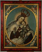 groot madonna and christ enfant antiek spaans baroque 18 e, Antiek en Kunst, Kunst | Schilderijen | Klassiek, Ophalen