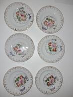 Vintage Bloemen Bordjes - Set van 6, Gebruikt, Ophalen of Verzenden, Bord(en), Overige stijlen