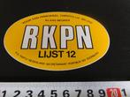 sticker Politiek RFPN lijst 12 Klaas Beuker, Verzamelen, Ophalen, Zo goed als nieuw, Bedrijf of Vereniging